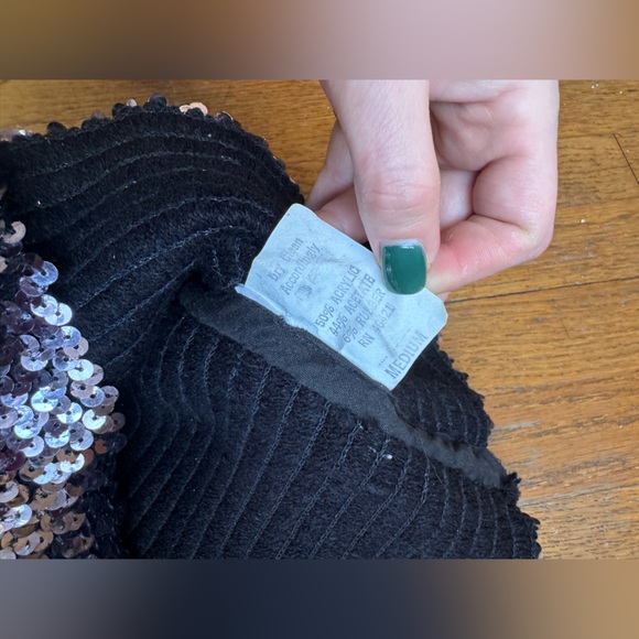 70s-80s Vintage Black Sequin Disco Tube Top - Picture 5 of 7